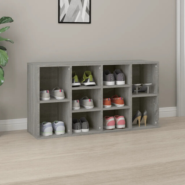 Shoe Bench Grey Sonoma 103x30x55 Cm Engineered Wood Vidaxl