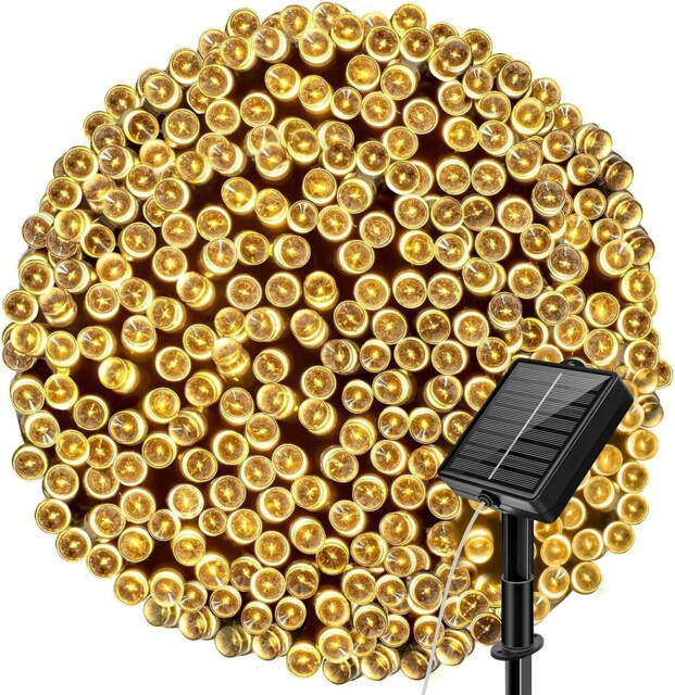 Solar Fairy Lights Outdoor 24m 240 Led Warm White, 8 Modes Waterproof