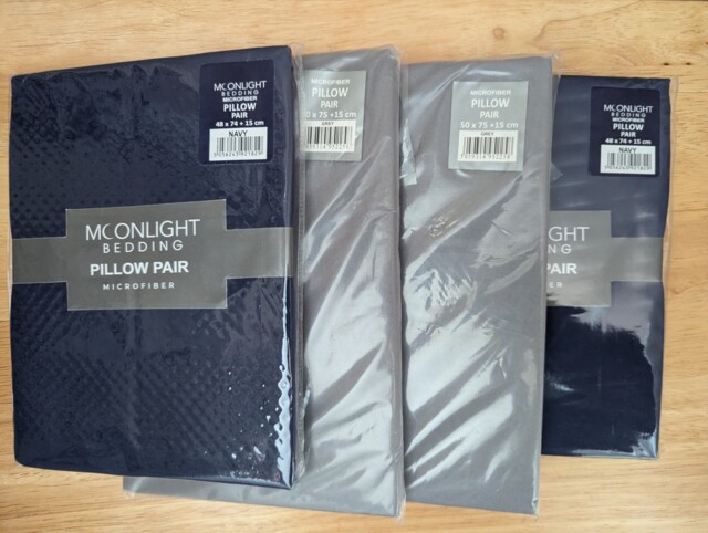 Pillow Case Covers Navy And Grey X2 Pairs Of Each Colour Of Each