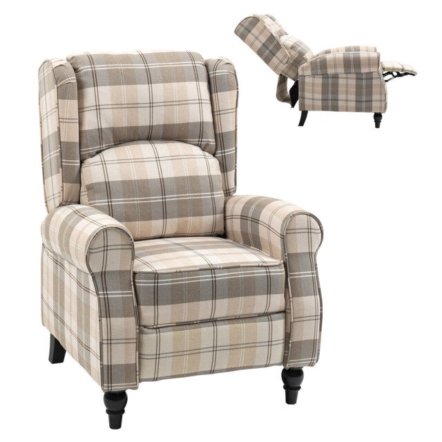 Homcom Recliner Chair For Living Room Wingback Chair With Padded