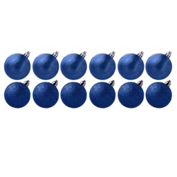 Christmas Midnight Blue Decoration Glitter / Plain Baubles Hearts