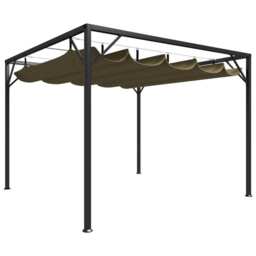Garden Gazebo With Retractable Roof 3x3 M Taupe 180 G/m² Vidaxl