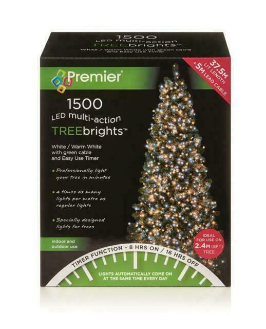 Premier Multi Action Treebrights With Timer 1500 Led White/warm