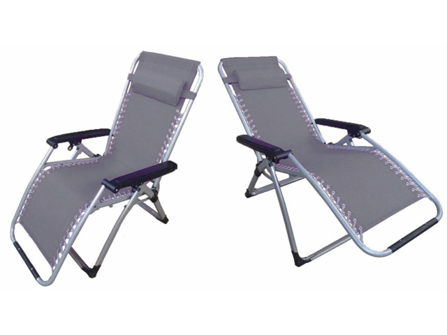 Zero Gravity Reclining Garden Chairs X2 (folding Sun Lounger Patio