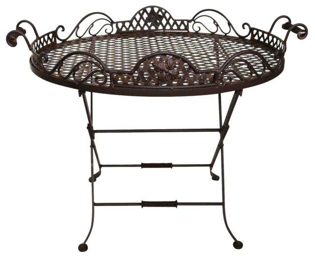 Butlers Tray Trolley Garden Side Table Iron Antique Style