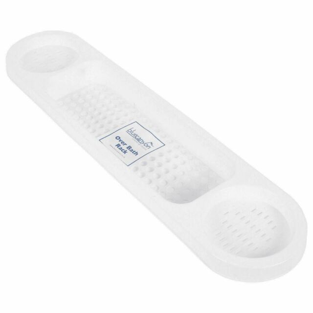 Lightweight White Plastic Over Bath Rack Organiser Tidy Drinks Holder