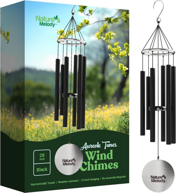 Nature's Melody At28bk 28-inch Aureole Tunes Windchime - Black
