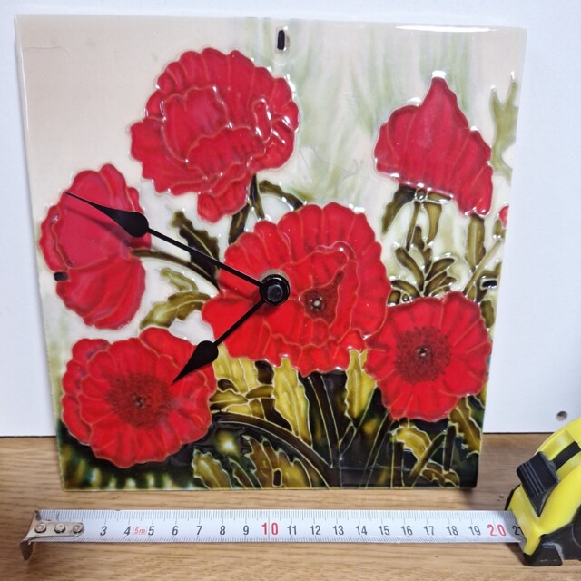 Benaya Classic Poppies Poppy Bloom Wall/desk Clock 526109 Clock Time