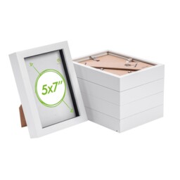 "Nicola Spring 3d Box Photo Frames - 5 X 7"" - White - Pack Of 5"