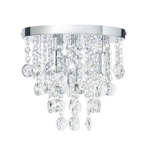 Litecraft Montego Flush Mounted Ceiling Light Crystal Effect -