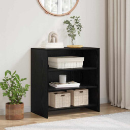 Sideboard Black Oak 70x41x75cm Engineered Wood Rustic Storage Cabinet