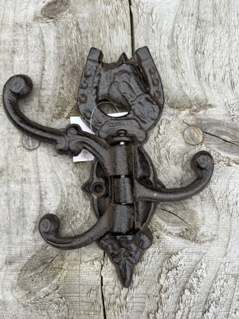 Vintage Cast Iron Small Coat Hooks Wall Mounted Antique Style Rustic