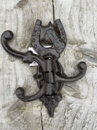 Vintage Cast Iron Small Coat Hooks Wall Mounted Antique Style Rustic