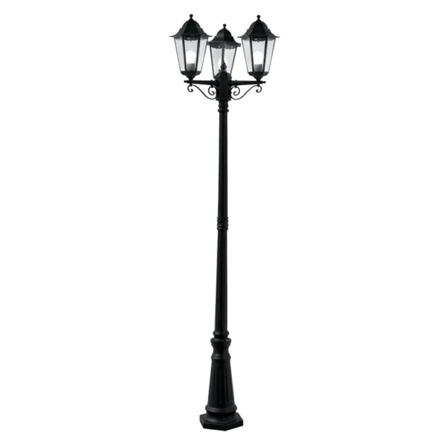 Outdoor Light Black Alex 3 Lamp Post 2.27m Searchlight 82540bk