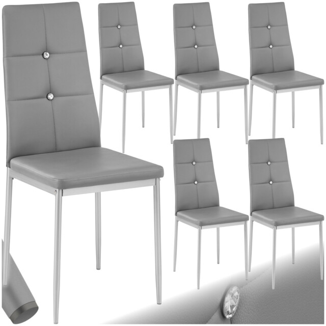 Dining Chairs Set 4 / 6 / 8 Padded Seat High Back Metal Legs Home