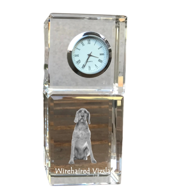 Vizsla Crystal Clock With Dog Art-dog