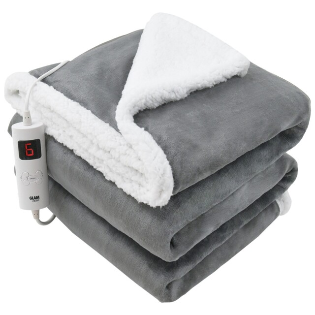 Heated Throw Large Blanket Electric Warm Fleece Washable Timer & Heat