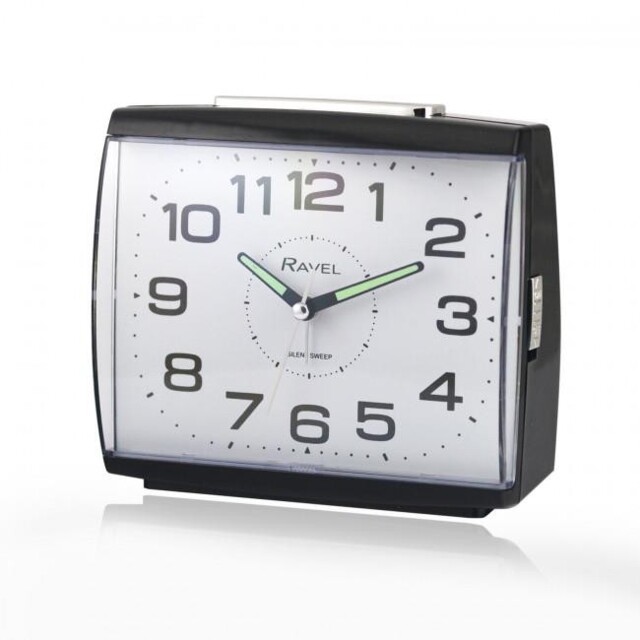 Quartz Alarm Clock Large Square Easy Read Silent Sweep Snooze Bedside
