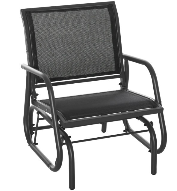 Glider Chair Metal Frame Single Armchair Swing Seater W/ Breath Mesh