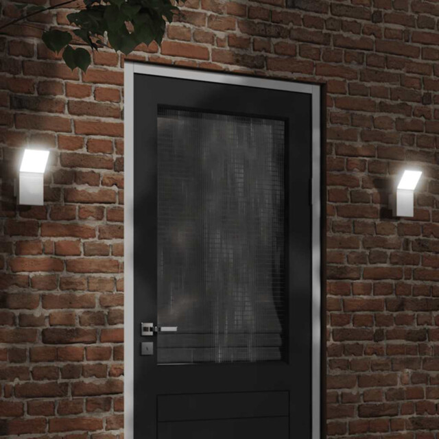 Outdoor Led Wall Light White Die-cast Aluminium Pc 10x15x22cm Ip54 9w