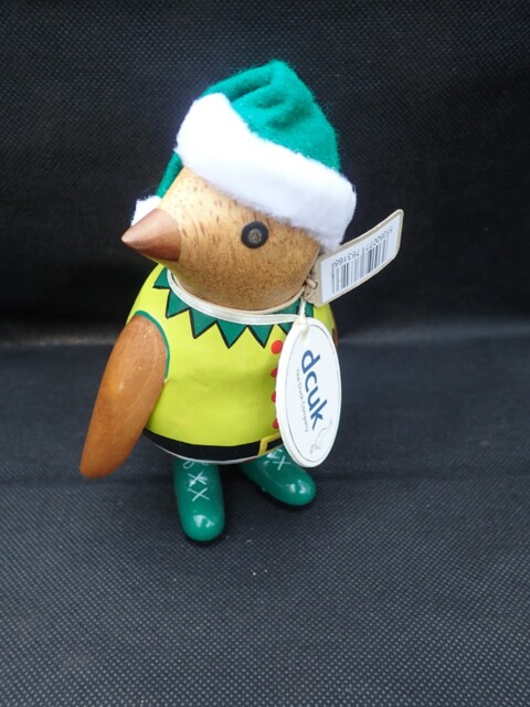 Dcuk Painted Wooden Robin Christmas Duck - Noella With Tags