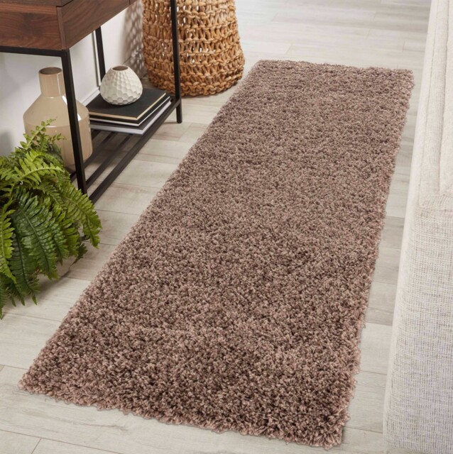 Shaggy Rug Modern Dark Beige Small - Large Soft Living Room Area Rugs