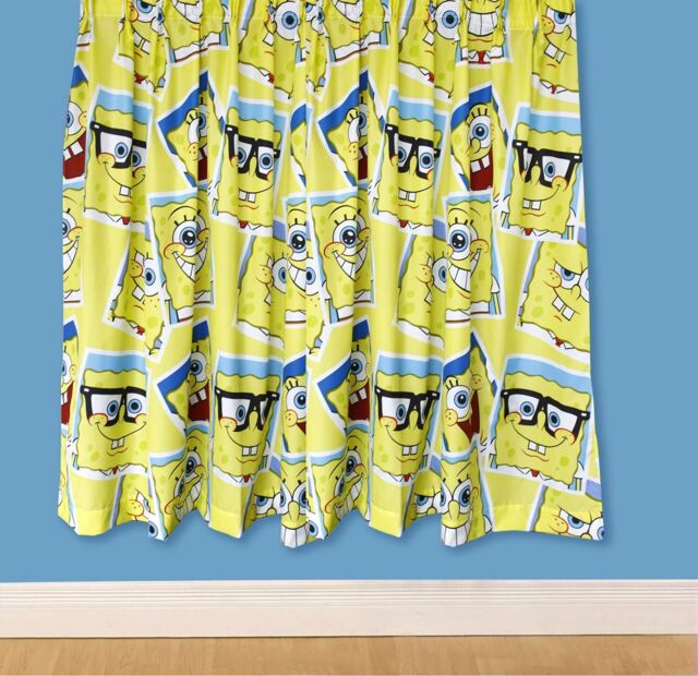 "66"" X 72"" Curtains Spongebob Frame Squarepants Yellow Glasses Picture"