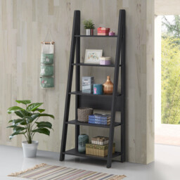 Ladder Bookcase 5 Tier Shelf Shelving Unit Display Storage For Home