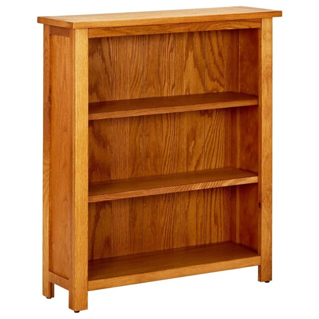 Rustic Wooden Solid Oak Wooden Open Bookcase Book Storage Cabinet Unit