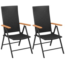 1/2/4x Garden Chairs Folding Outdoor Lounge Armchair Black/light Black