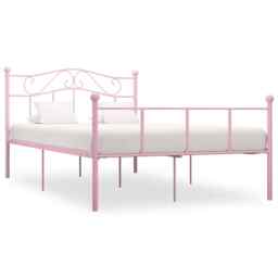 Bed Frame Pink Metal 140x200 Cm Vidaxl