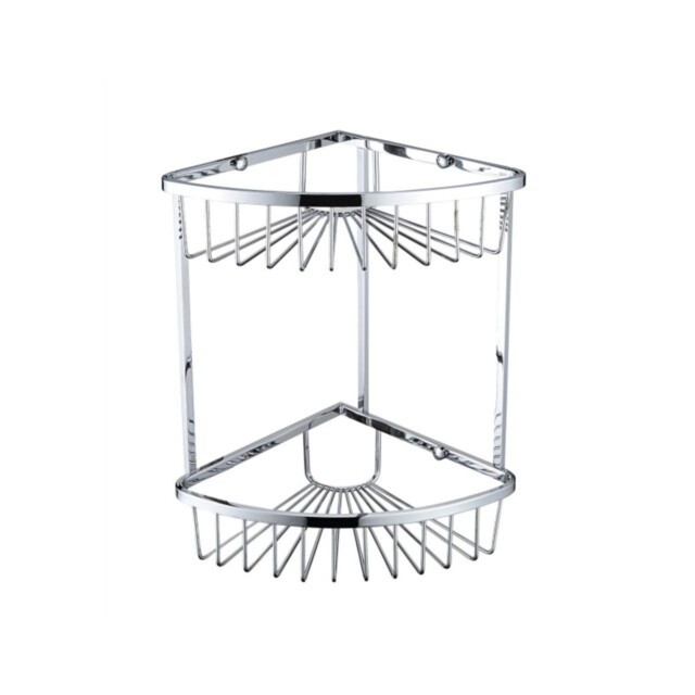 Bristan Chrome Wall Mounted Two Tier Corner Basket - Comp-bask06-c
