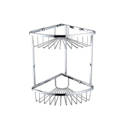 Bristan Chrome Wall Mounted Two Tier Corner Basket - Comp-bask06-c