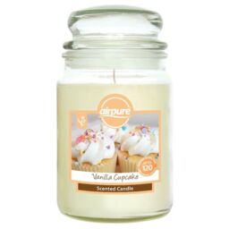Airpure Large Jar Scented Candle Vanilla Cupcake 510g - 120 Hours Burn