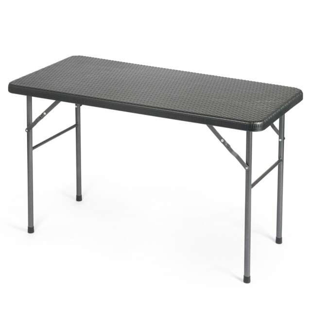Folding Garden Table Rattan Effect Outdoor Camping Dining 4 Seater 4ft