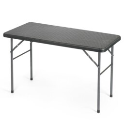 Folding Garden Table Rattan Effect Outdoor Camping Dining 4 Seater 4ft
