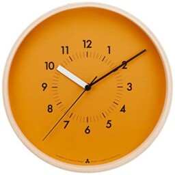 Lemnos Soso Wall Clock Orange Plywood Silent Sweep Awa13-06 Or Japan