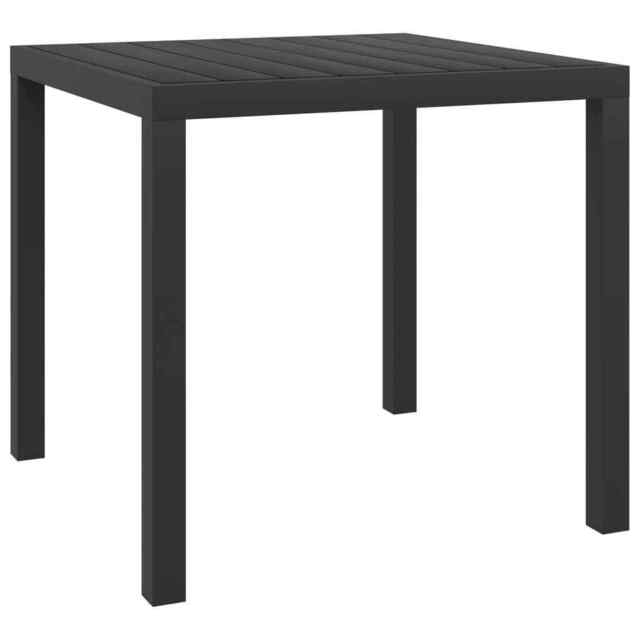 Garden Table Black 80x80x74 Cm Aluminium And Wpc Vidaxl