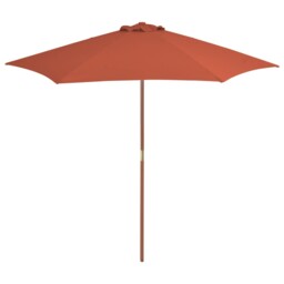 Outdoor Parasol With Wooden Pole Garden Umbrella Canopy Sunshade Tent