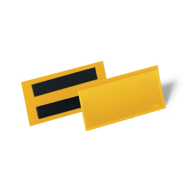 Durable Magnetic Document Pocket 100x38mm Yellow (pack Of 50) 174104