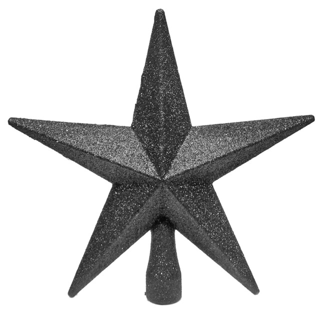 Christmas Shatterproof Tree Topper Star 200mm Glitter Decoration Black