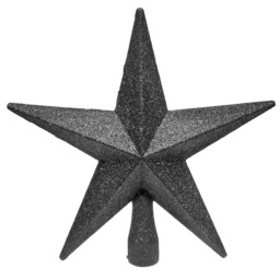 Christmas Shatterproof Tree Topper Star 200mm Glitter Decoration Black