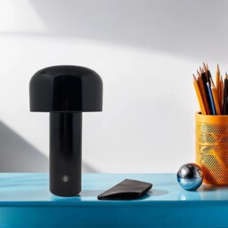 Usb Rechargeable Mushroom Desk Lamp Black Touch Control