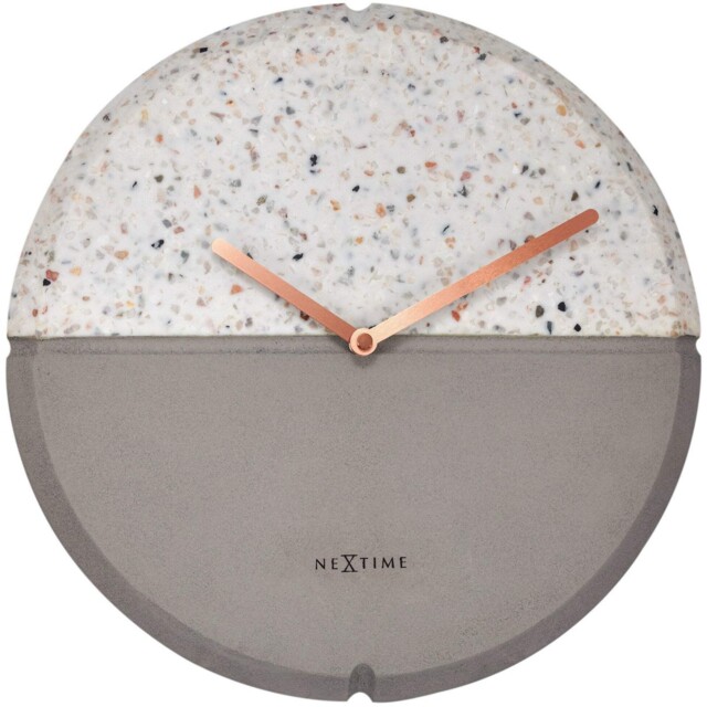 Nextime - Wall Clock - Ø 32 Cm - Concrete / Terrazzo - Grey -