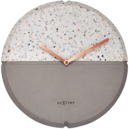 Nextime - Wall Clock - Ø 32 Cm - Concrete / Terrazzo - Grey -