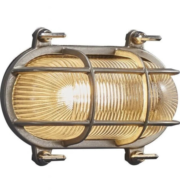Wall Light Silver Looe/helford Ip64 Nickel Nordlux 49031055 Dl13bni