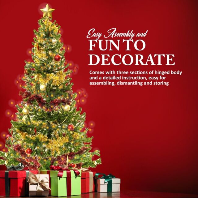 Artificial 6ft Christmas Tree Green Premier Xmas Stand Home Outdoor