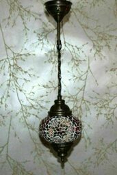 Turkish Moroccan Handmade Glass Mosaic Ceiling Hanging Chandelier Lamp