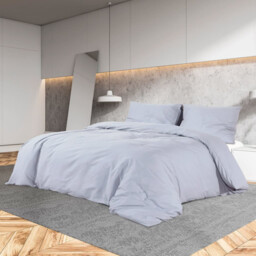 Duvet Cover Set 135x200cm + 80x80cm Grey 100% Cotton Hidden Button