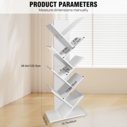 9 Tiers Tree Bookshelf Bookcase Desk Book Rack Free Standing Shelf